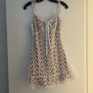 White Lace Mini Dress